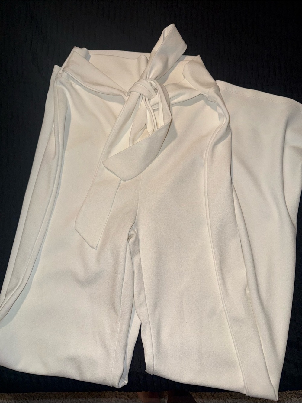 Windsor Cream Tie-Waist High-Rise Trousers